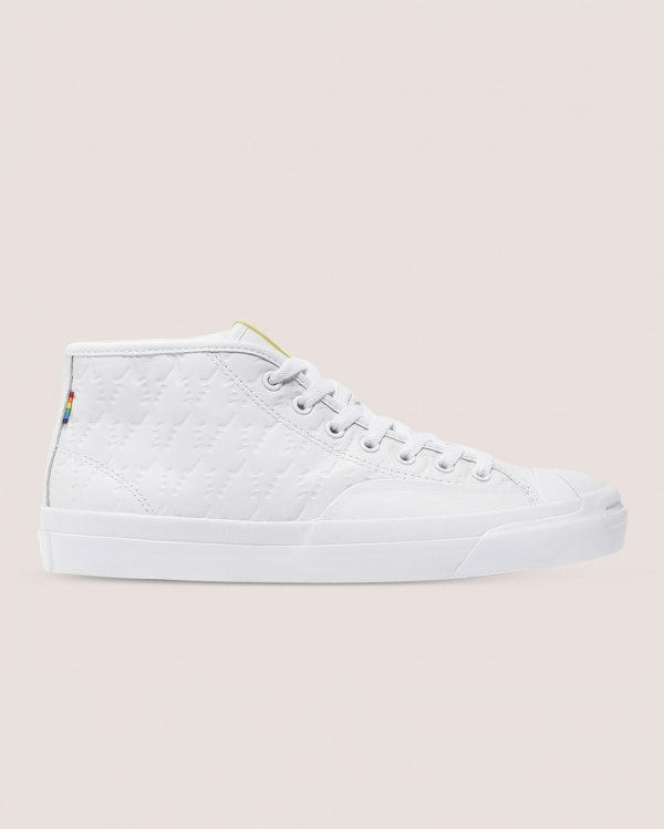 Converse X Alexis Sablone Pride Jack Purcell Pro Hvide Sko Danmark - Converse Mid Sneakers Dame - 26